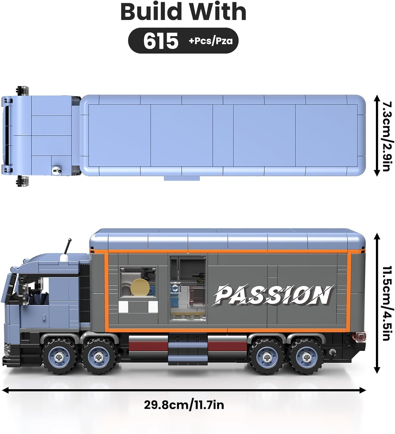 Mould King 24071 Heavy Duty Motorhome Truck Model Building Block Kit, Creative Technology Truck Clamping Building Blocks Set, Car Model Block, Suitable for 8+ Children/Adult/Collectors (615 Pieces) image number 1