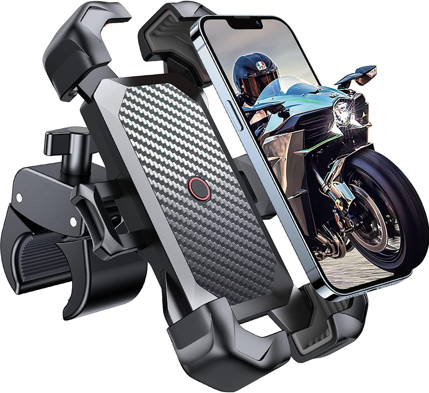 JOYROOM Motorcycle Phone Mount, [1S Auto Lock][100Mph Military Anti-Shake] Bike Phone Holder for Bicycle, [10S Quick Install] Handlebar Phone Mount, Compatible with Iphone, Samsung, All Cell Phone