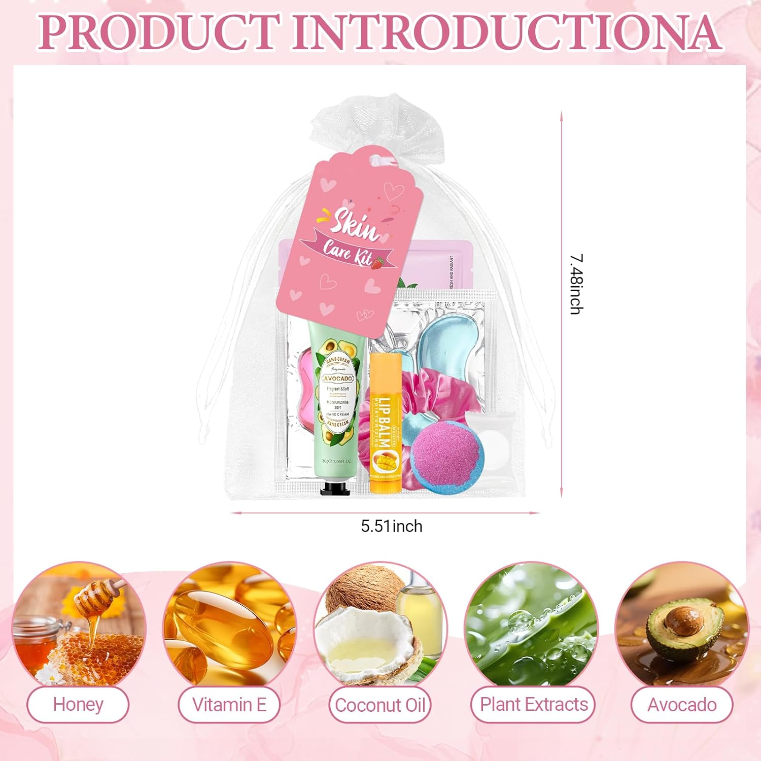 Erinde 60 PCS Spa Party Supplies for Girls, Spa Party Favors Include Face Masks Skincare, Hand Cream, Lip Balm, under Eye Patches, Lip Mask, Foot Bath Bombs, Bulk Birthday Sleepover Party Supplies image number 6