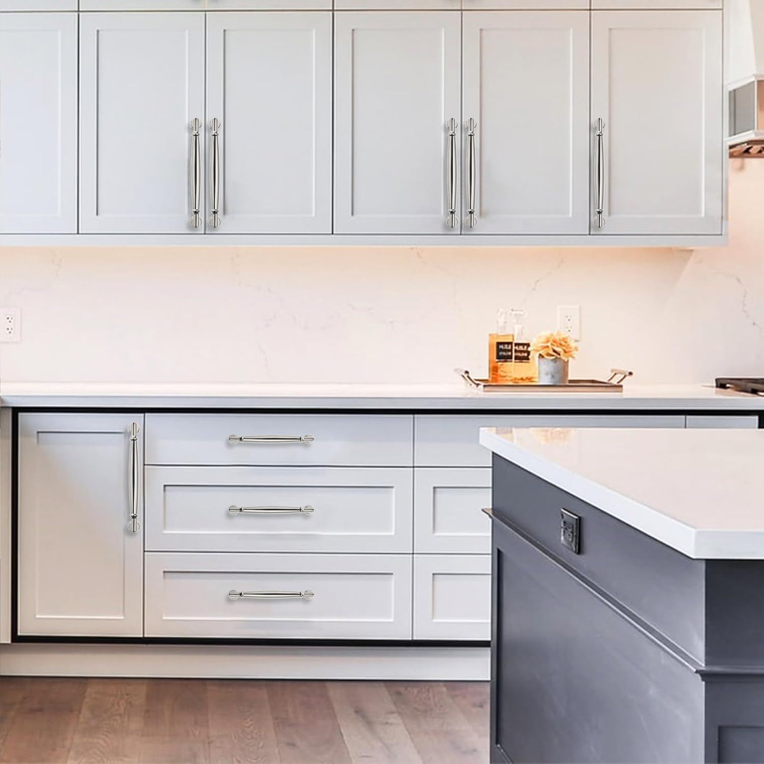 CABDM 10 Pack 5 Inch(128Mm) Polished Nickel Cabinet Pulls Heavy Duty Soild round Cabinet Pulls Kitchen Cabinet Hardware for Cupboard Drawer Handles Dresser Pulls image number 4