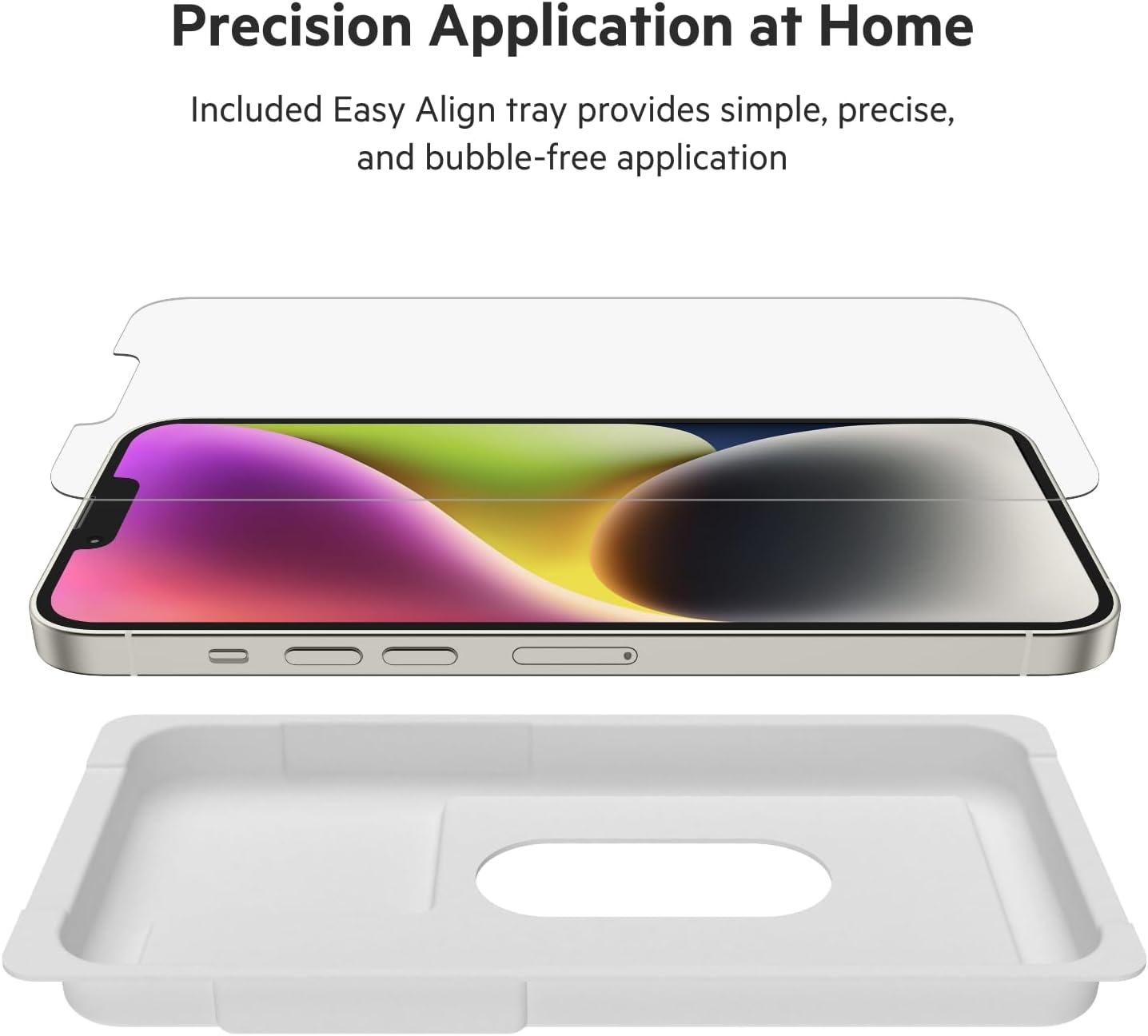 Belkin Iphone 14 Plus/13 Pro Max Screen Protector Ultraglass, Antimicrobial-Treated, Easy Application Bubble Free with Included Guide Tray, Transparent