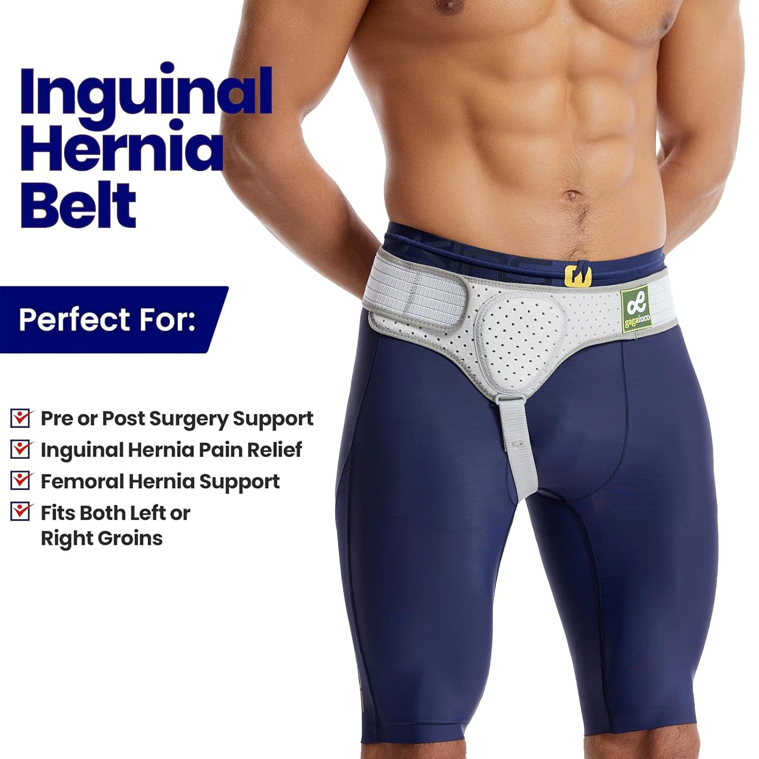 Inguinal Hernia Belt I for Right or Left Side I Hernia Belt I Postoperative Men'S Inguinal Hernia Support Belt for Inguinal Hernia | Adjustable Elasticity-S (S) image number 4