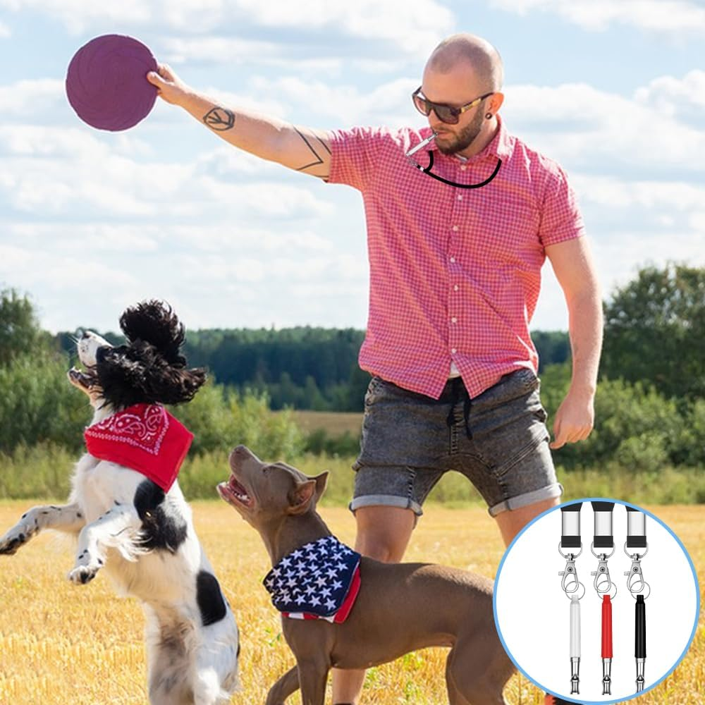 3 Pcs Dog Whistle, Dog Whistle to Stop Barking, Dog Whistle to Make Dogs Come to You, Dog Whistle Training, Dog Whistle to Stop Barking Neighbors Dog, with Lanyard(White, Red, Black) image number 4