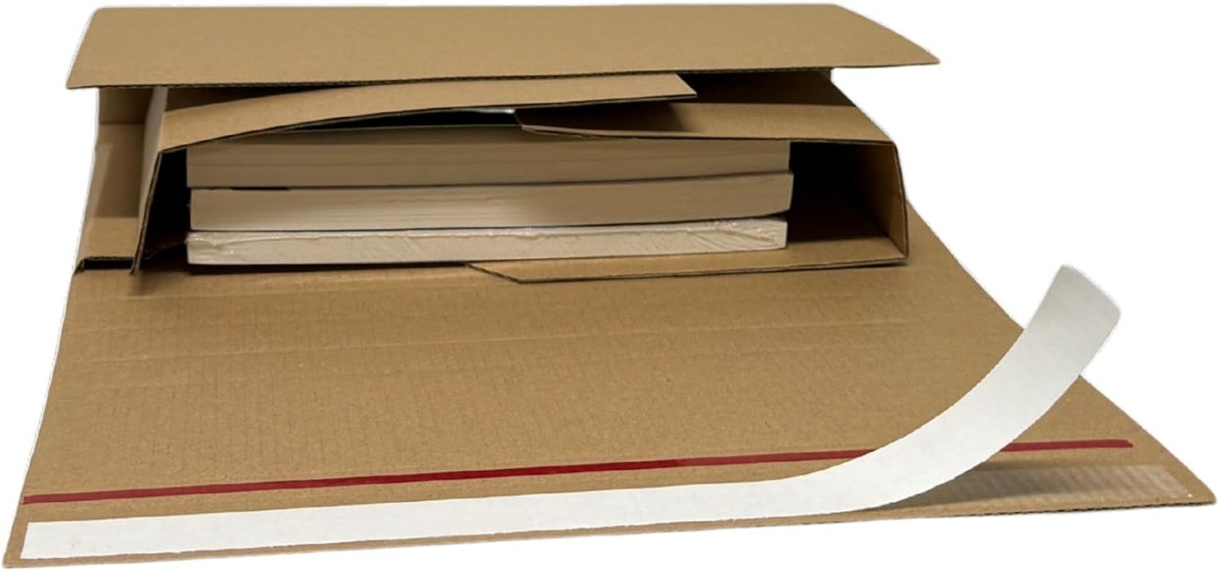 OZPACK Book Wrap Box &ndash; Self-Seal Corrugated Cardboard Mailers | Adjustable Depth Postal Boxes for Textbooks & Small Products | Fast-Fold Book Wrap for Secure Shipping &ndash; Cardboard Box Size 251X165X60Mm image number 3