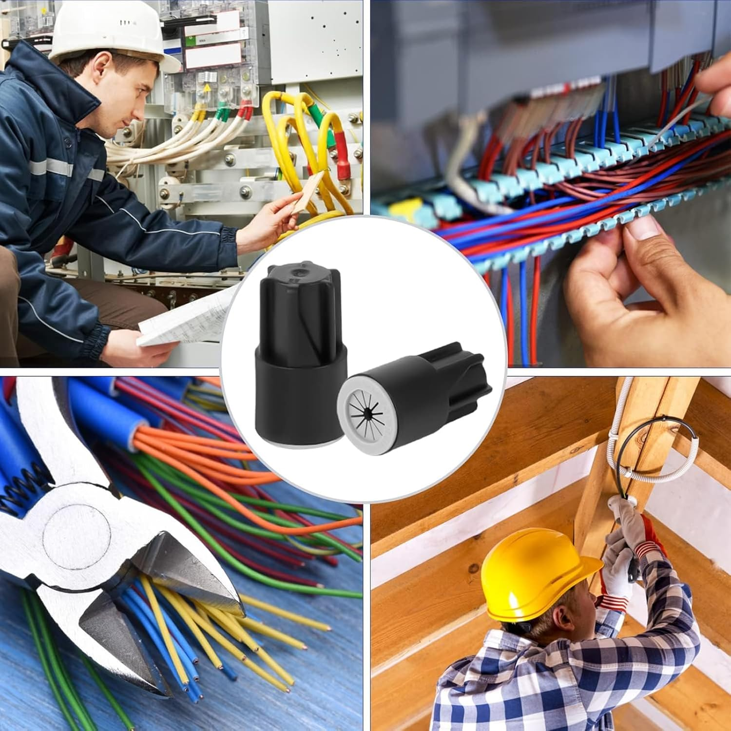 50Pcs Waterproof Wire Electrical Connectors,Outdoor Sealed Wire Connectors,Landscape Wire Connectors,Electrical Nut Caps for Sprinkler Landscape Light Irrigation Valves (Black)