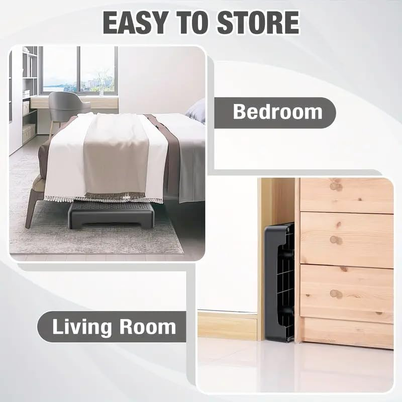 PTEROMYS Mobility Step Stool, Heavy Non-Slip Step Platform Indoor and Outdoor, Portable Standing Supports for Cars, Bed, Door, Stair or Bathroom, Black-Gray (Black) image number 1