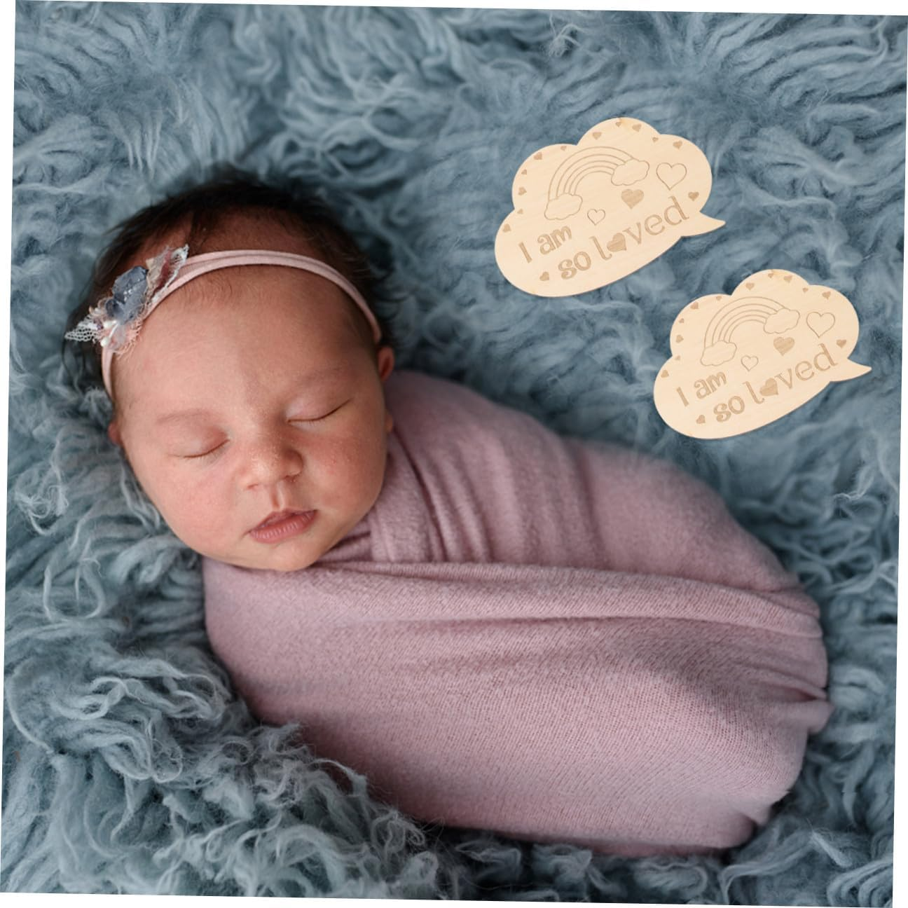 Newborn Cards Key Moment Wood Card for Announcement Boy Girl Birth Gifts for Girls Boys image number 1