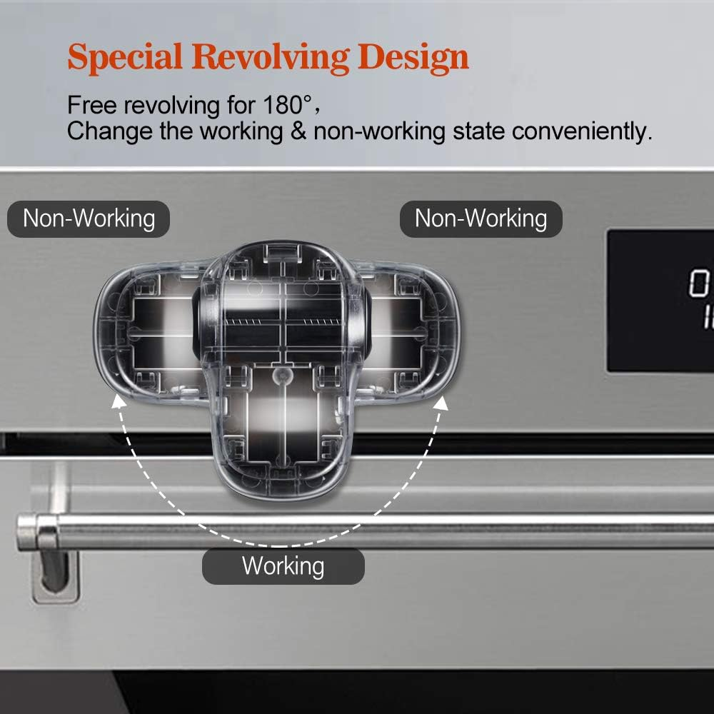 EUDEMON Child Safety Heat-Resistant Oven Door Lock, Oven Front Lock for Kids Easy to Install, Use 3M Adhesive,No Screws or Drill (Clear-Black) image number 6