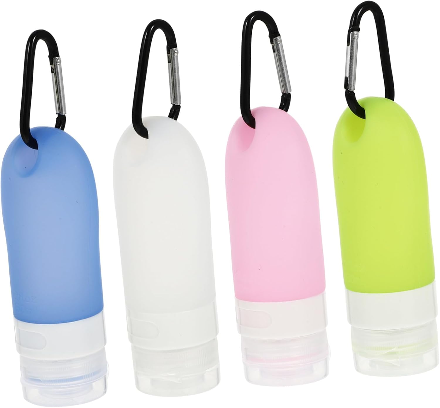 DECHOUS 4Pcs Refillable Travel Bottles with Carabiner Clip Portable Hand Sanitiser Containers for Toiletry Storage Leakproof Empty Bottles image number 6