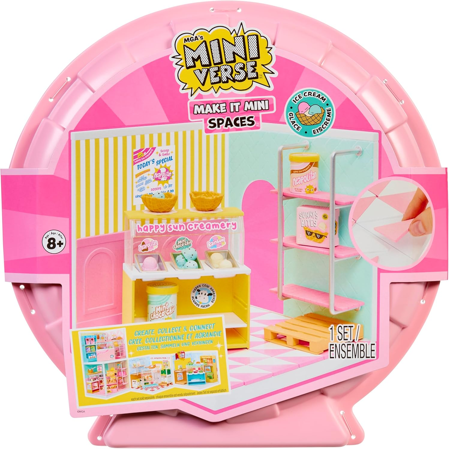 Mga'S Miniverse Make It Mini Spaces Ice Cream Shop, Building Set, Customize, DIY Crafts, Rooms, Hobby, Collectors, Display, Gifts, 8+ image number 2