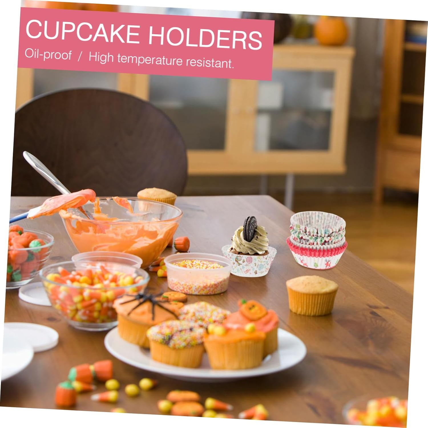 Cake Baking Cups 400Pcs Decorative Paper Moulds Strong Sturdy Non-Deformable Easy to Use Great for Occasions image number 1