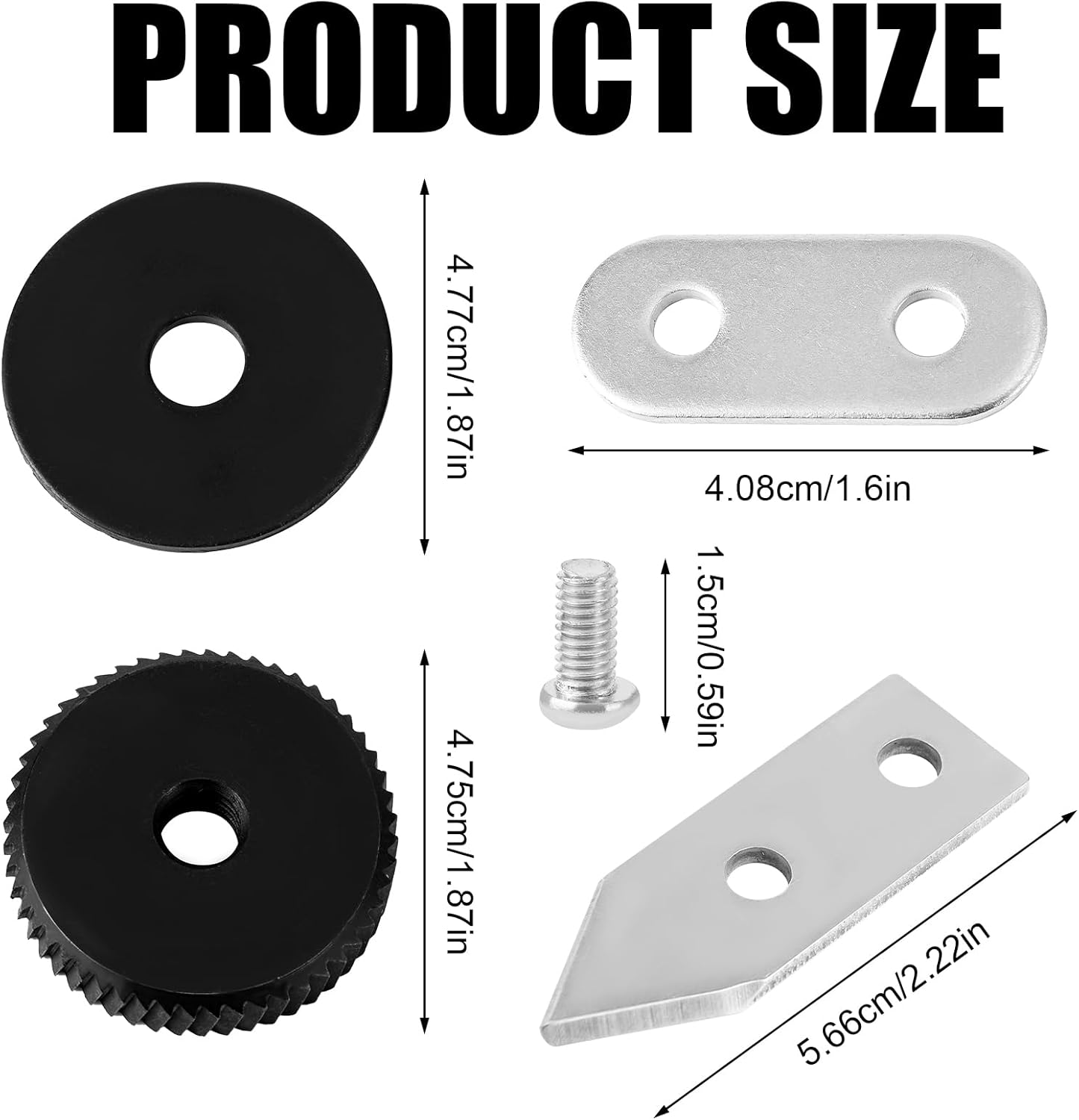 Gosknor 6Pcs Commercial Can Opener Parts, Stainless Steel Can Opener Part Blade & Gear, Replacement for Edlund image number 1