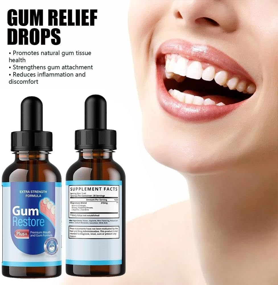 5Pcs Gum Restore Drop for Adults - Gum Repair Regrowth for Receding Gums Treatment & Stain Removal Natural, Bad Breath Treatment & Fresh Breath & 30Ml Portable Oral Care Solution image number 6
