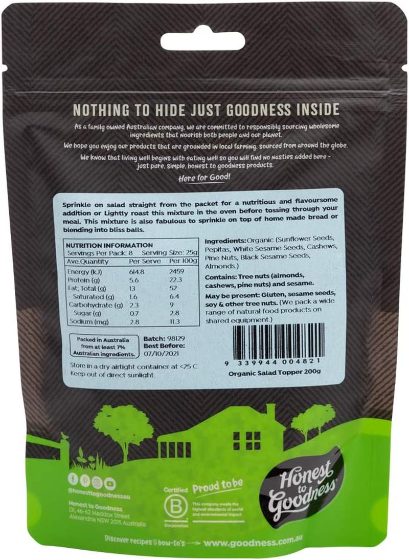 Honest to Goodness, Organic Salad Topper, 200 G Hand-Blended Mix, Crafted to Elevate Your Culinary Creations. Go-To Choice for Flavor, Nutrition, and Satisfaction. image number 3