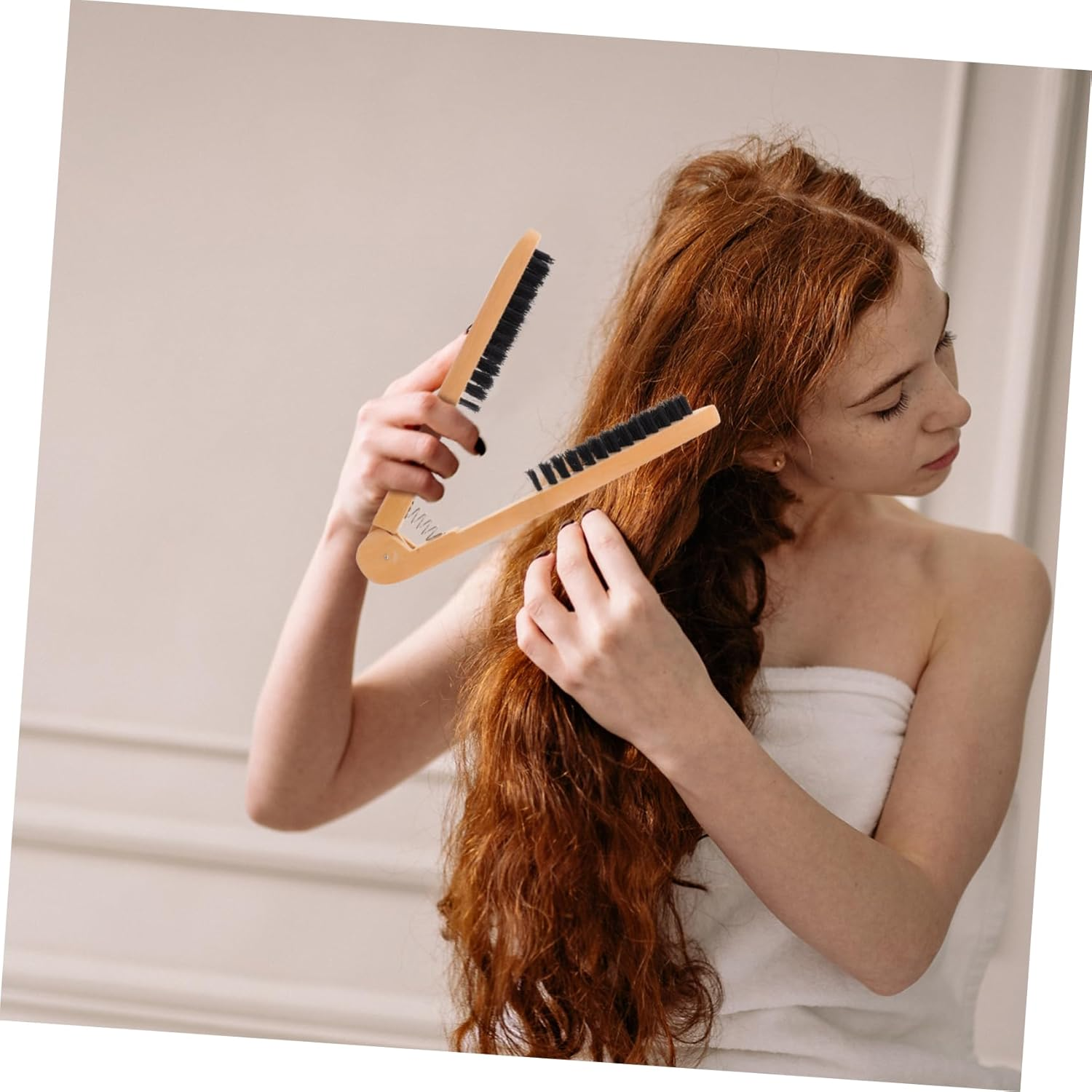 FOYTOKI Manual Hair Straightener Comb Precision Temperature Control Hair Styling Grooming Tool image number 6