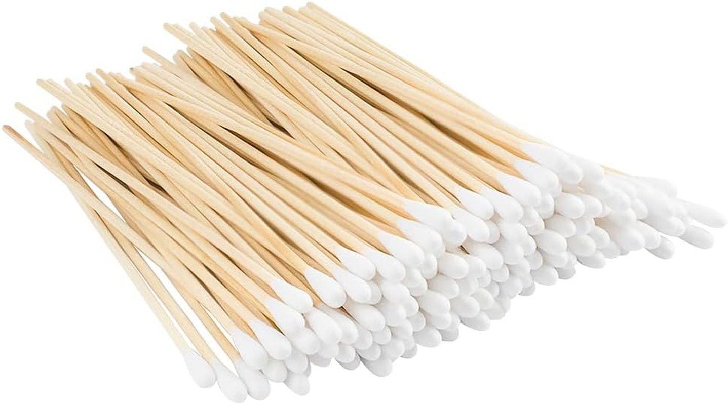 GSHLLO 400 Pcs 15Cm Long Cotton Swabs Wood Cotton Buds Wooden Stick Cotton Swabs Cotton Tip Makeup Applicators Make up Cotton Tipped Swabs Ear Cleaning Cotton Swabs image number 2