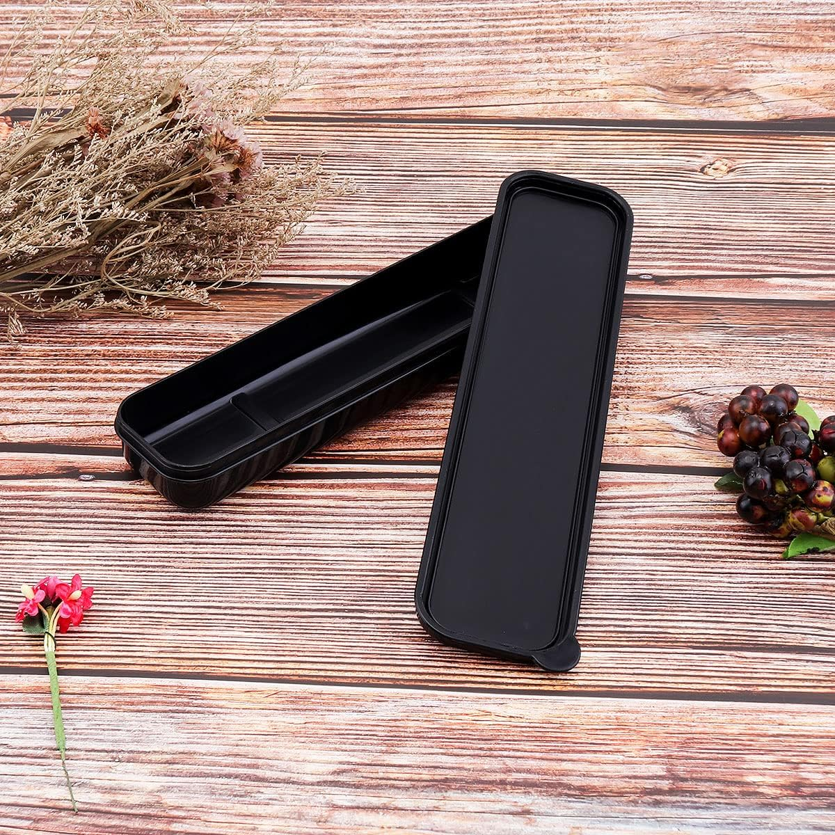 Origlam Portable Cutlery Box, Travel Tableware Storage Case, Simple Tableware Storage Box for Cutlery Set, 24.5 X 5.9 Cm (Black) image number 1