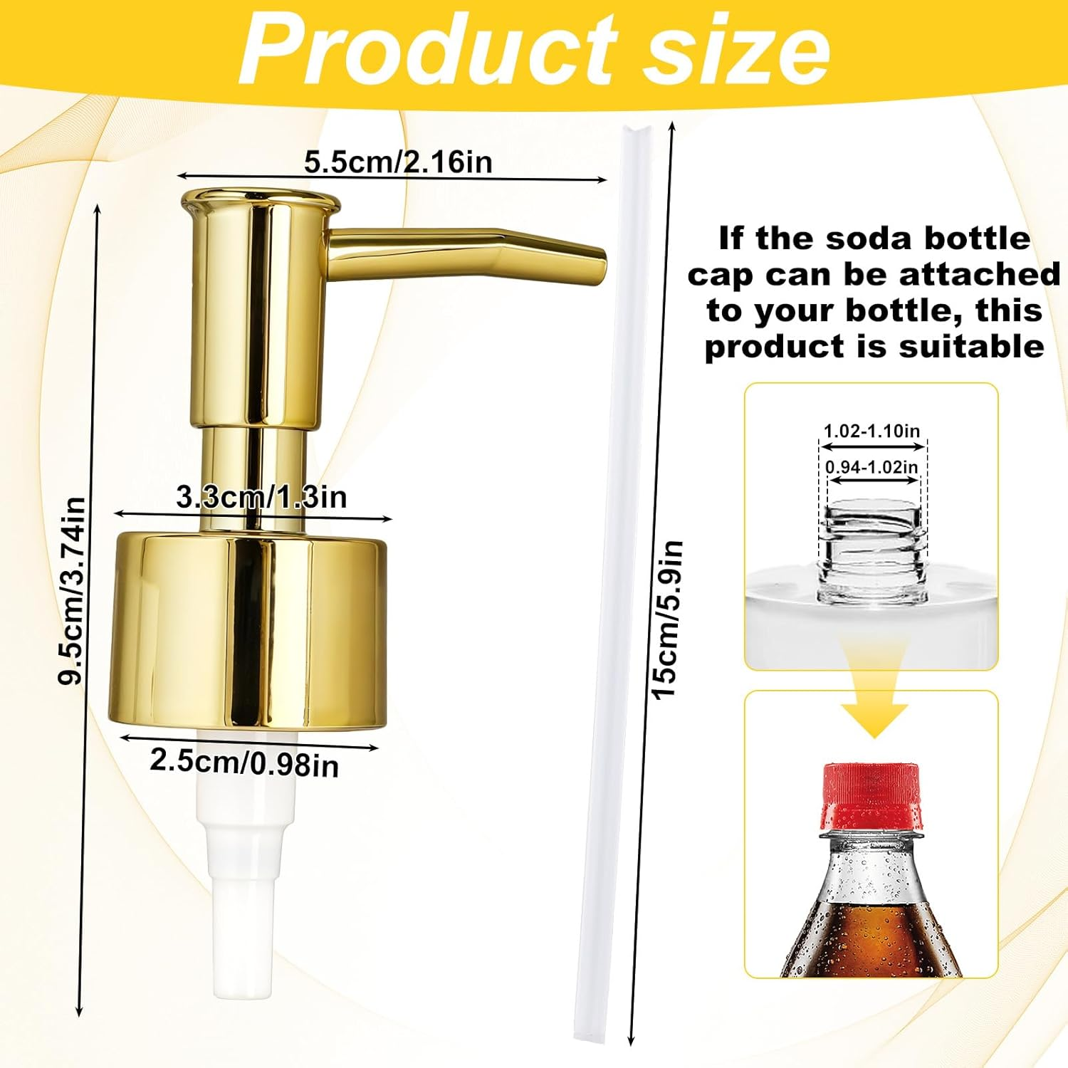 2Pack Gold Soap Dispenser Pump Replacement Top Dispenser Pumps Refill Dispenser Hand Soap Dispenser Soap Pump Replacement for Lotion Regular Glass Mouth Bottles - Black image number 2