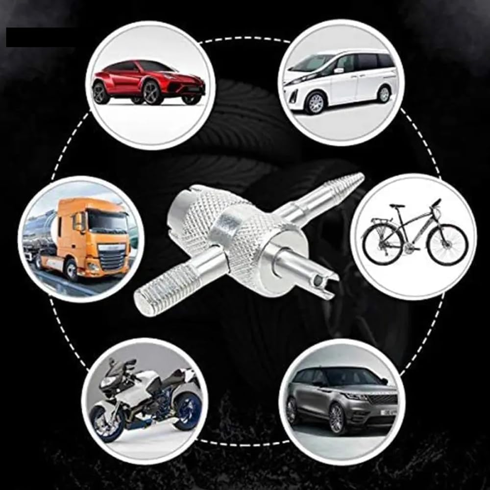 (2Pcs) 4-In-1 Tyre Valve Removal Tool Tire Valve Stem Tool,4-Way Valve Core Tool Tire Valve Tools,Valve Stem Puller Valve Stem Removal Tool for Bicycle Bike Automobile Car,Valve Core Removal Tool image number 6