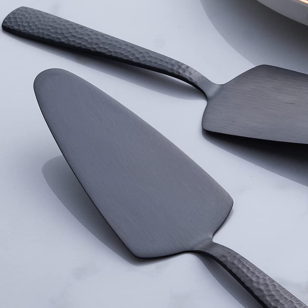 FULLYWARE Matte Black Cake Pie Server, 9.4-Inch Stainless Steel Heavy Duty Pizza Spatula, Satin Finish, Set of 3 image number 2
