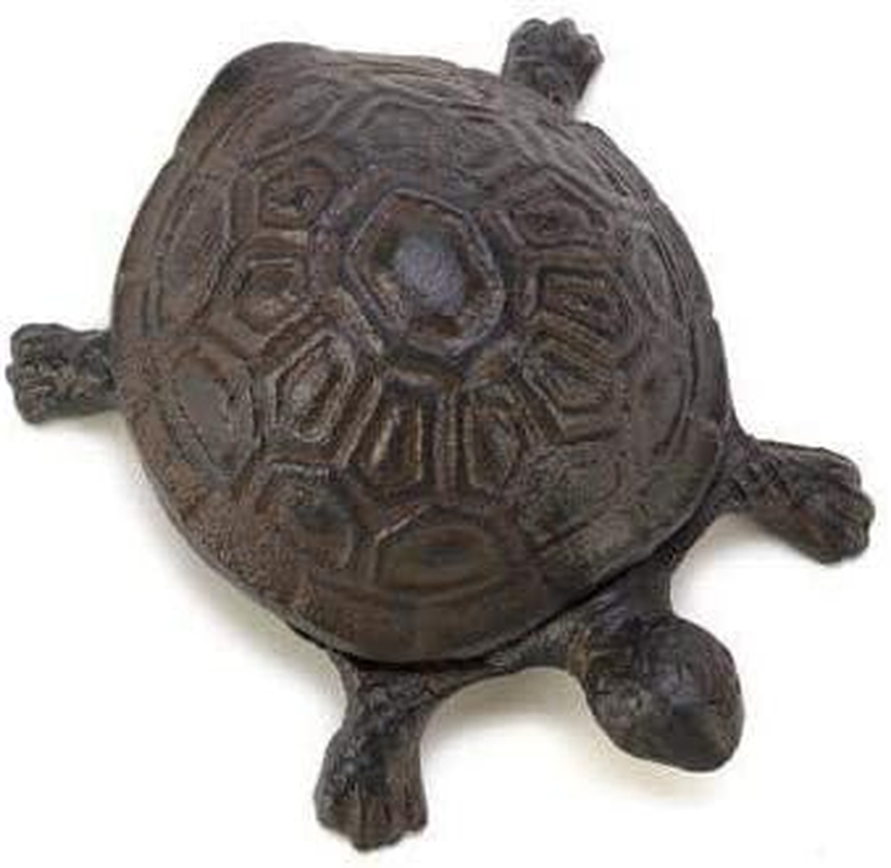 Gifts & Decor Garden Decoration Turtle Cast Iron Key Hider Stone image number 1