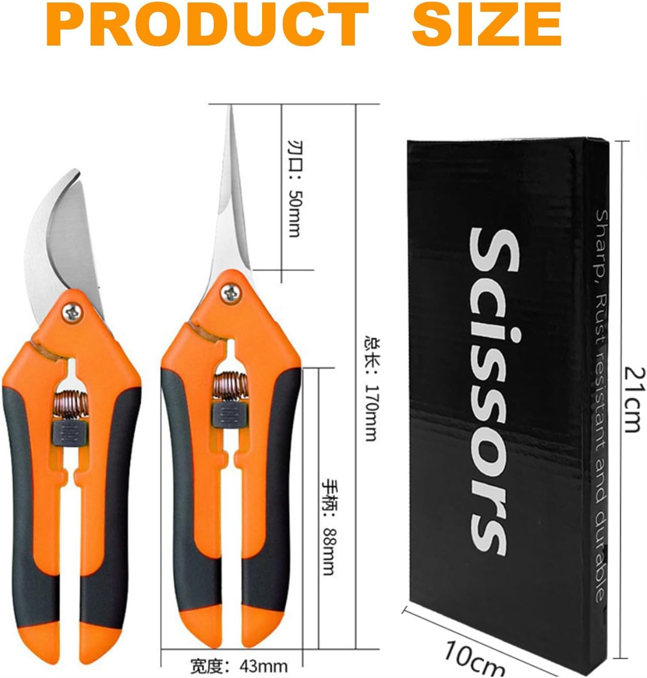 2 Pack Handheld Scissors Set,Garden Shears with Sharp Precision Ground Non-Stick Blade for Plant Cutting