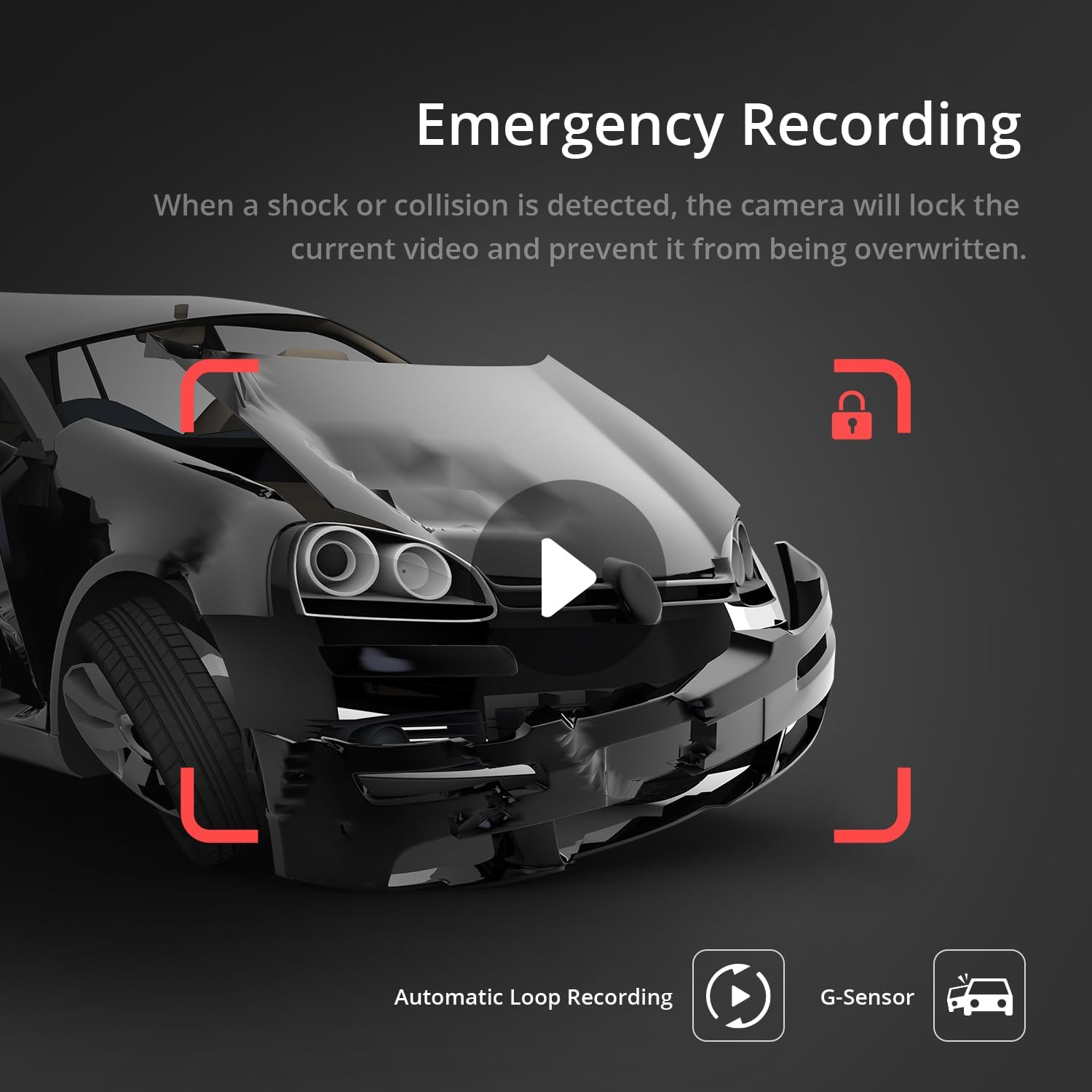 G300H Pro Dash Camera,1296P FHD Car Dashcam, 160&deg; Wide Angle Car Camera, Color Night Vision, Built in Wifi GPS, Support Google Map, 24Hr Motion Detection Parking Mode, Loop Recording(No SD Card) image number 3