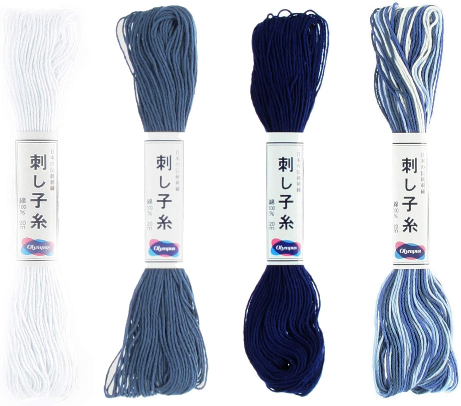 Olympus Sashiko Thread 20M Skein Color Bundles (Traditional: 52-01-10-18) image number 6