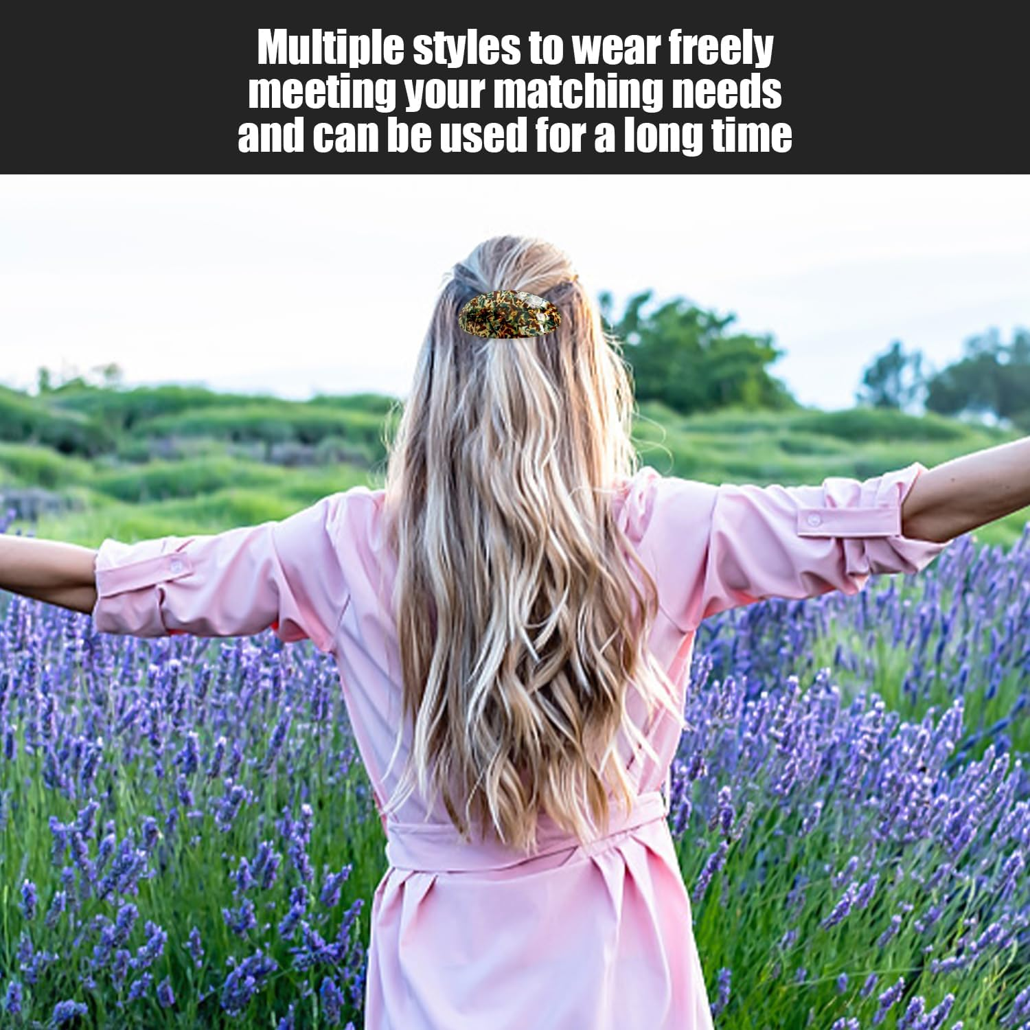 Pack of 3 Half Hair Clips and 2 Square Pony Clips, Women'S Hair Clips, Retro Hair Clips, Elegant Hair Clips, Hairstyle Decoration, Hair Clips, Hairstyle Accessories image number 4