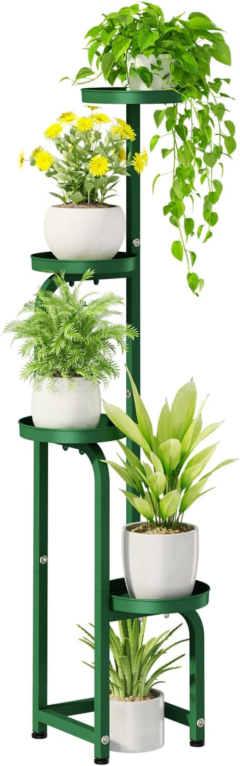Bamworld Corner Plant Stand Indoor Outdoor, Tall Metal Flower Pot Stands for Multiple Plants, 4 Tier Green Heavy Duty Plant Shelf for Patio Garden Balcony Living Room Bedroom(Patent Design) image number 4