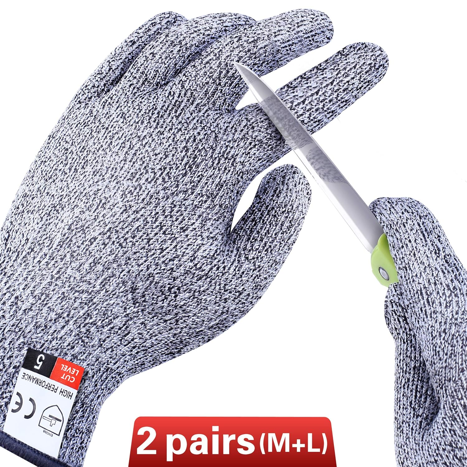 THOMEN 4 PCS (M+L) Cut Resistant Gloves Level 5 Protection for Kitchen, Upgrade Safety anti Cutting Gloves for Meat Cutting, Wood Carving, Mandolin Slicing and More image number 5