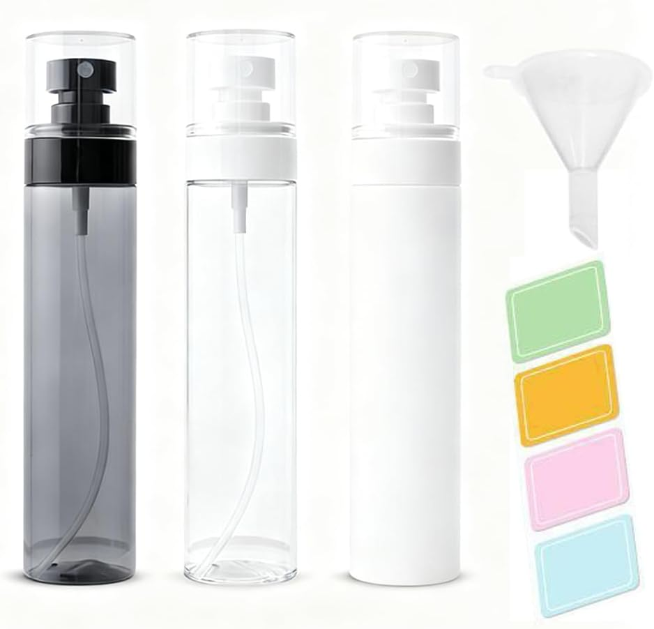 Refillable Travel Spray Bottles, Set of 3, 120Ml Leak-Proof Cosmetic Fine Mist Sprayers for Hair and Face, Portable Containers image number 1