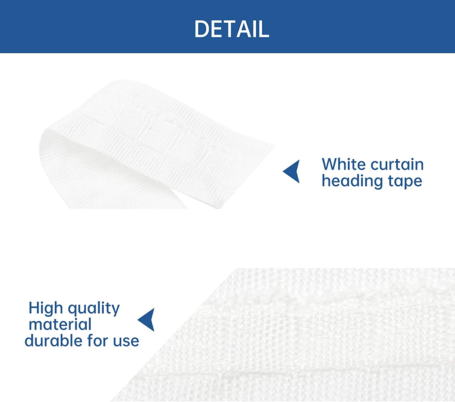 EMVANV Knitted Curtain Heading Tape, 30Mx3Cm Narrow No Odor Strong Toughness Pleat Craft Linings image number 3