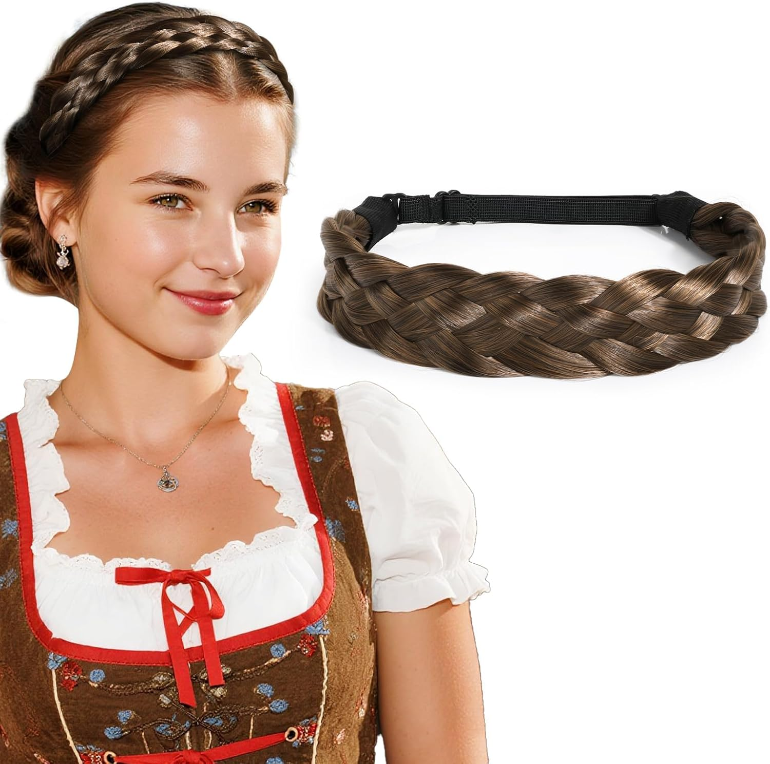BOFUNX Women'S Hair Band Braided Headband Dirndl Braid Hair Accessories for Oktoberfest Wedding Party