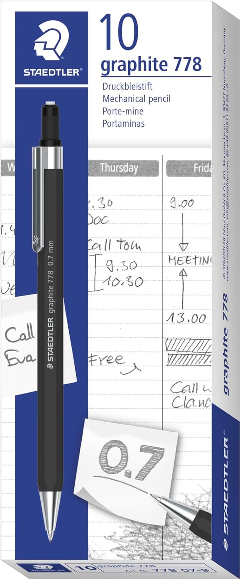 STAEDTLER Graphite Mechanical Pencil 0.7Mm Black image number 1