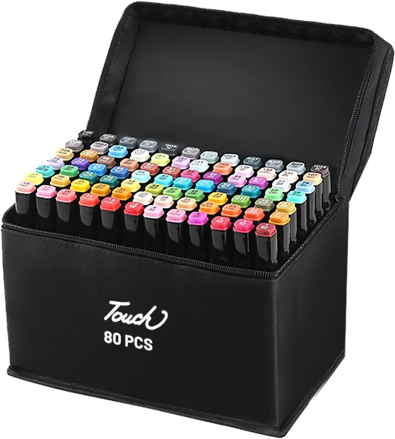 Alcohol Markers, 80 Color Art Marker Set, Alcohol Markers for Kids, Beginners, Artists, Double Tip Graphic Markers with Bucket Artist Kids Teen Back to School Gift Texters Kit-Black