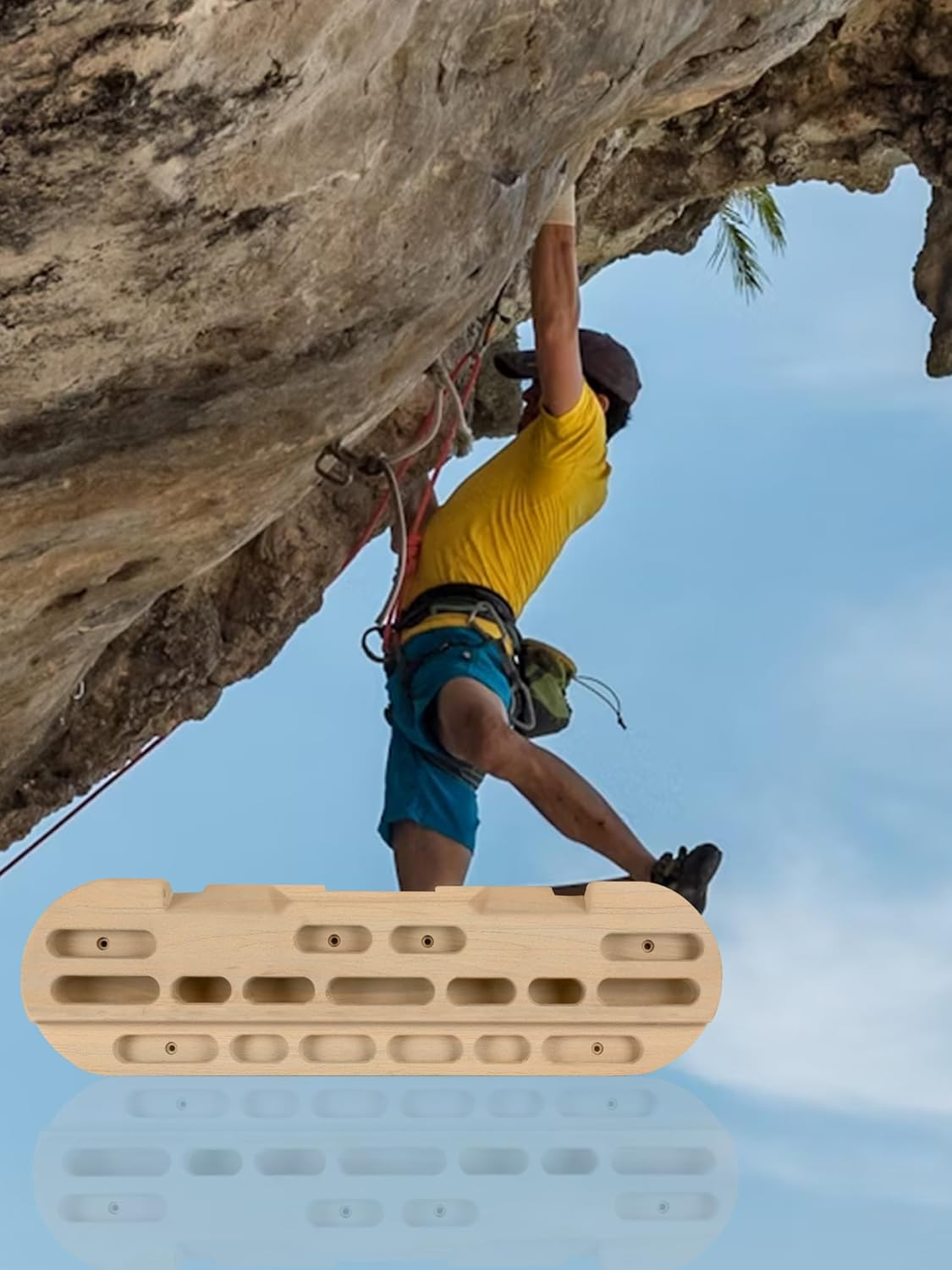 Hangboard for Rock Climbing - Climbing Hangboard Climbing Fingerboard for Bouldering Training - Beechwood Construction - 120Kg Load Capacity image number 5