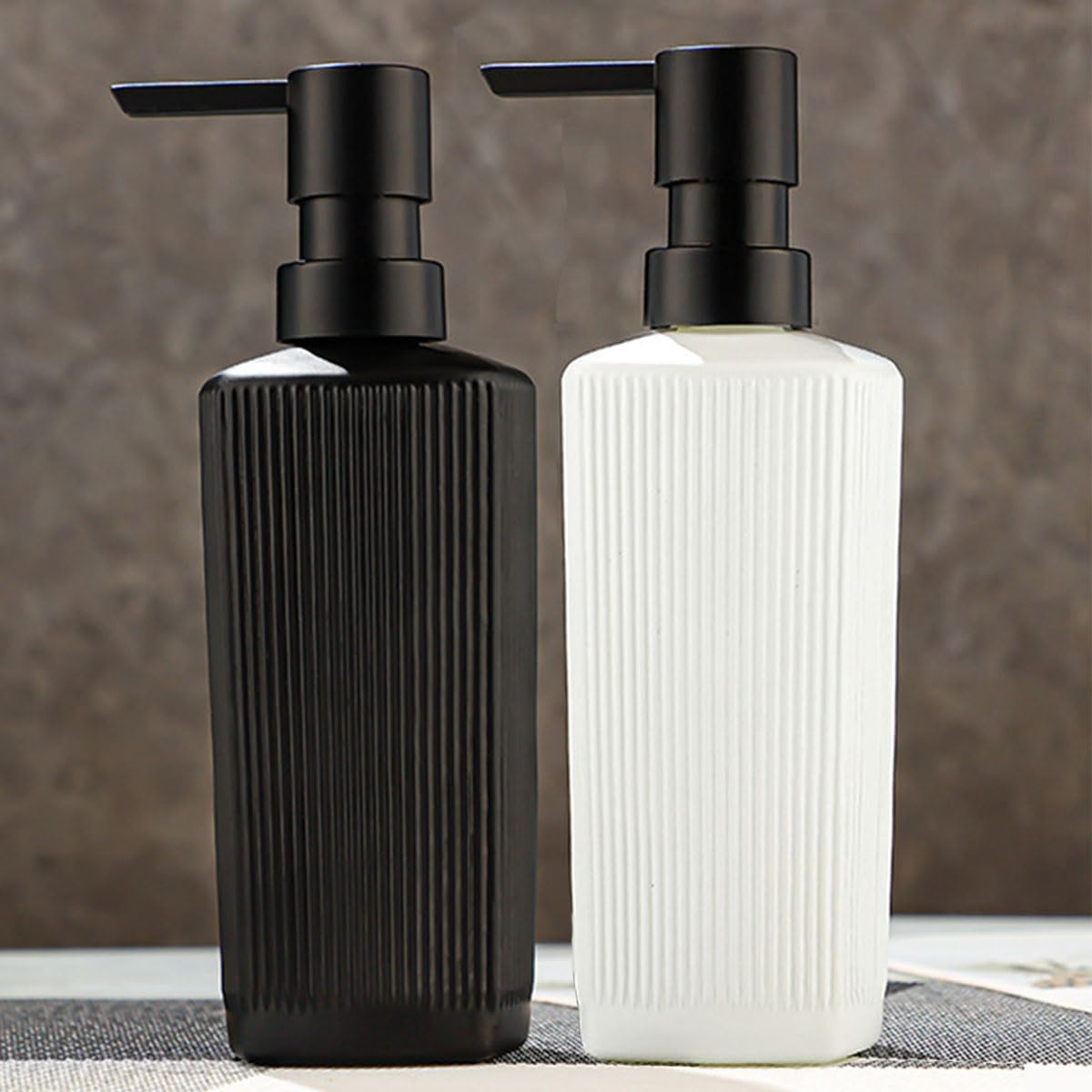 2Pack Glass Soap Dispenser, Shampoo and Conditioner Dispenser Bottles, Reusable Bathroom Shower Bottles Set, Elegant Hand Soap Dispenser for Bathroom & Kitchen image number 1