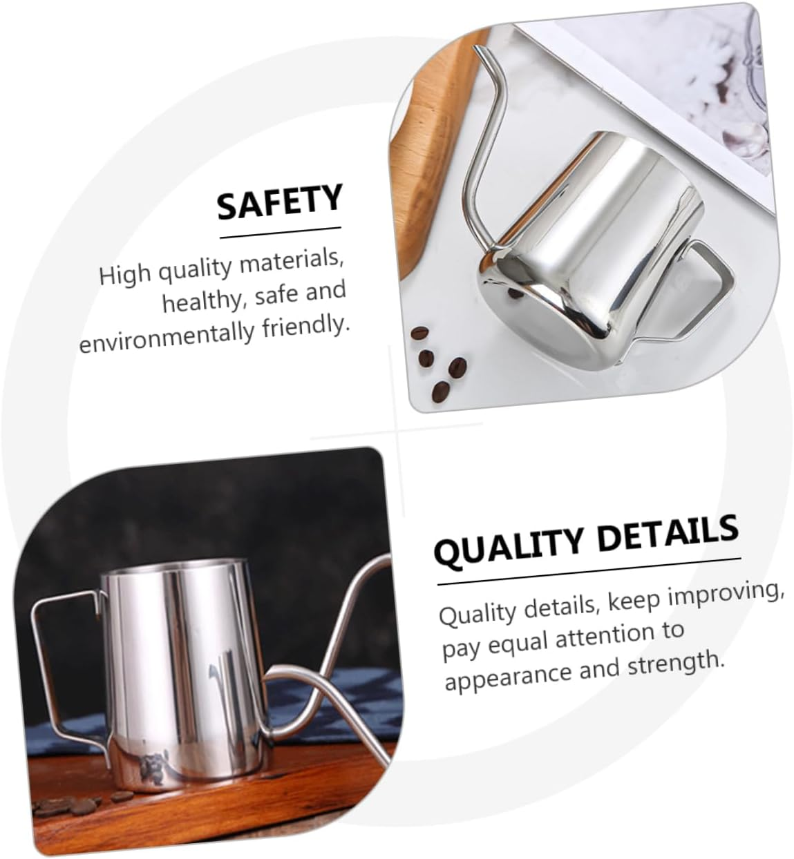 NAMOARLY Stainless Steel Pot Espresso Pot Hand Brew Coffee Maker Tea Kettle for Home Use Stainless Steel Kettle image number 4