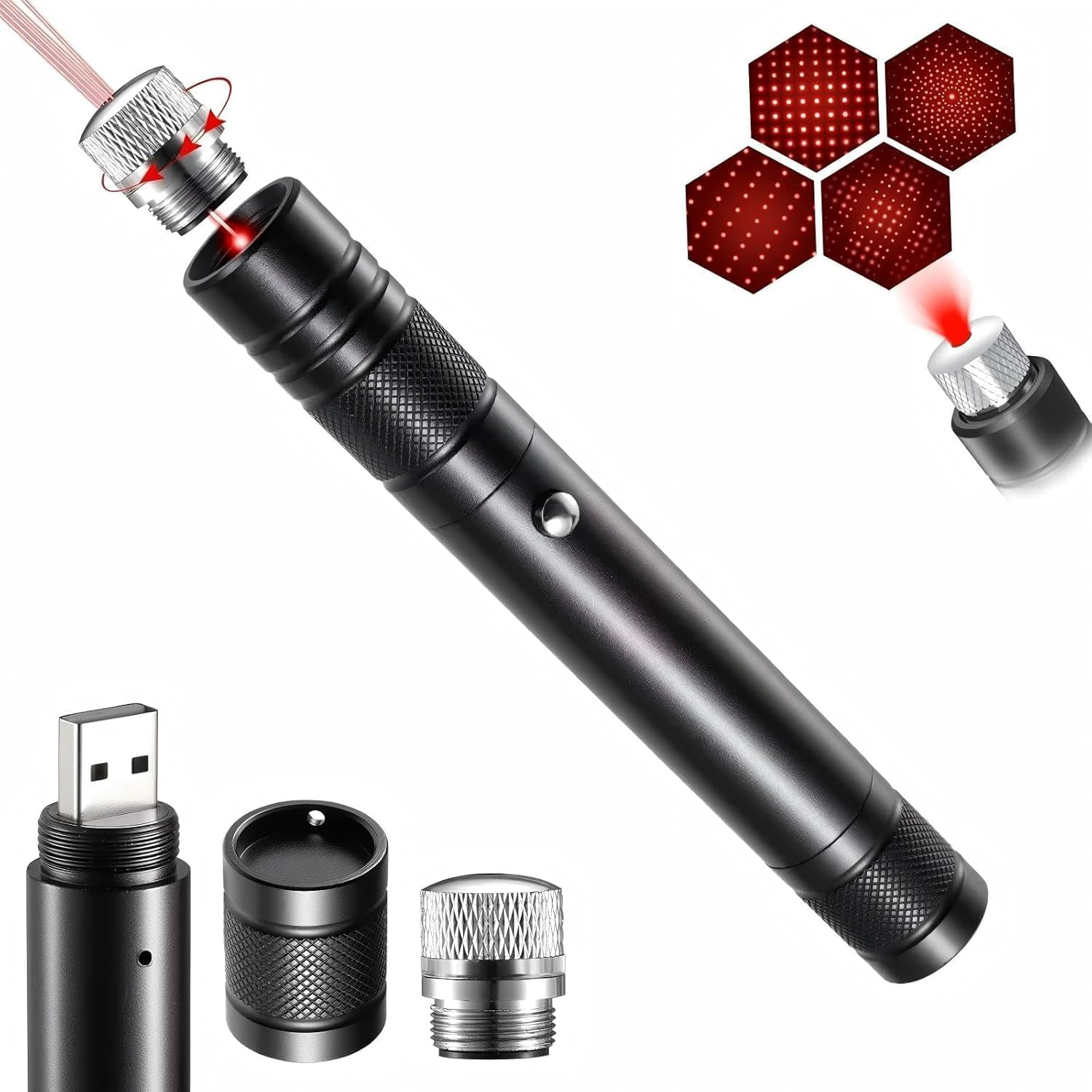 Professional Rechargeable Flashlight Long Distance Range Light for TV/LED/LCD Screens, Tactical Flashlights for Outdoors Astronomic Constructions Indoor Presentation Office（Green）