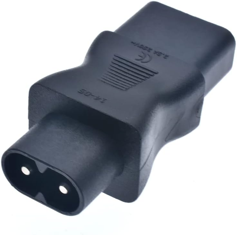 (2 Pack) Tekit C13 to C8 Power Adapter, IEC 320 3-Pin Female to 2-Pin Male, C8 Male to C13 Female image number 5
