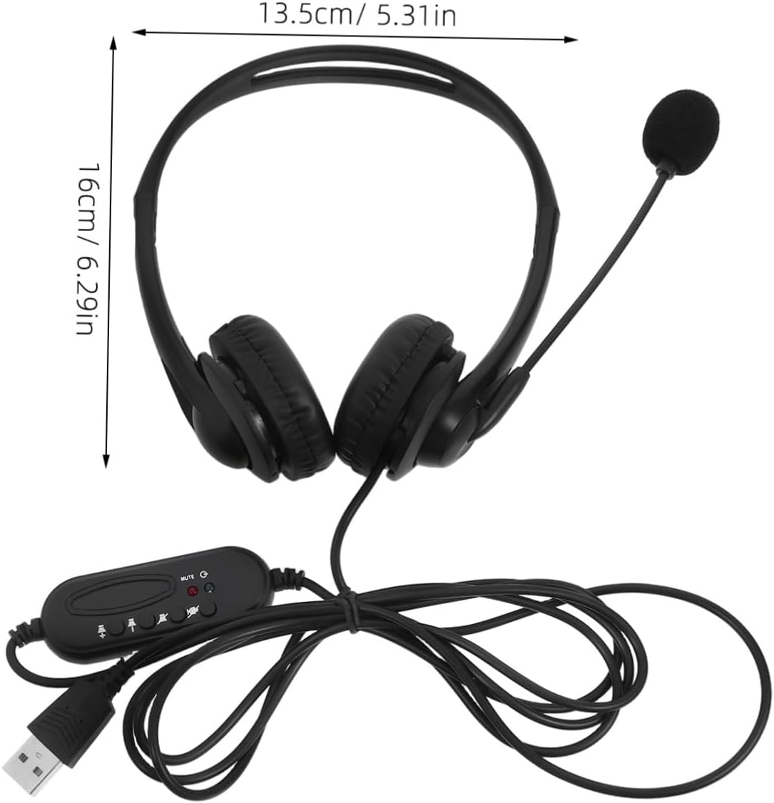 DOITOOL Office USB Headphones with Noise Cancelling Microphone Comfortable Wired Headset for Office Study and Business Use Durable and Breathable Earmuffs for Long Term Comfort image number 1