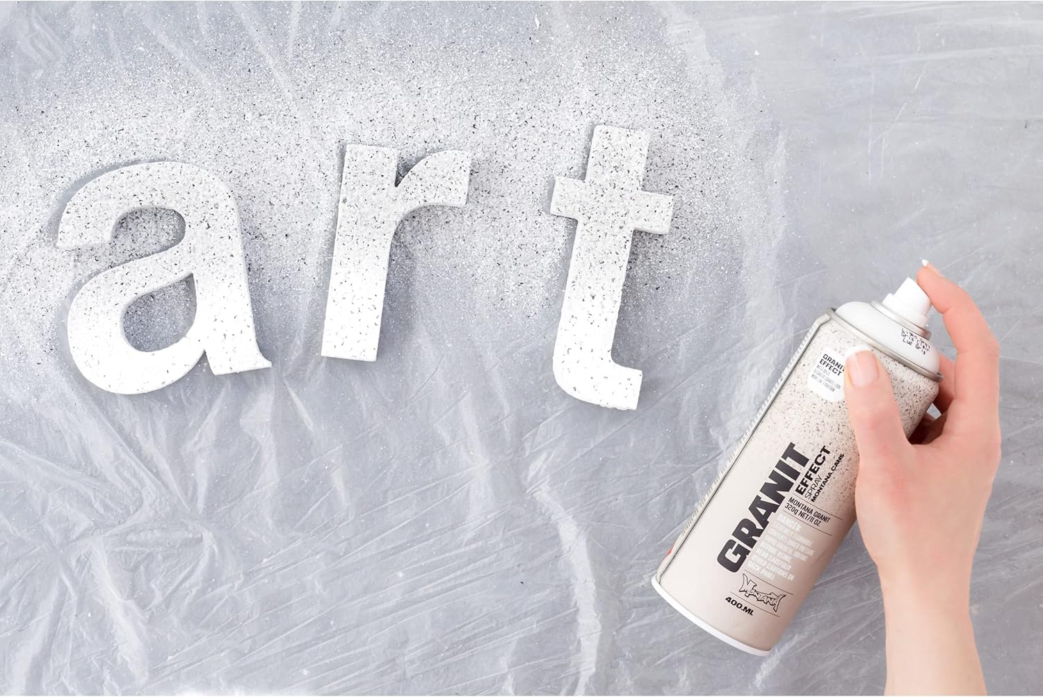 Montana Cans Granit Spray Paint, 400 Ml, Light Grey image number 1