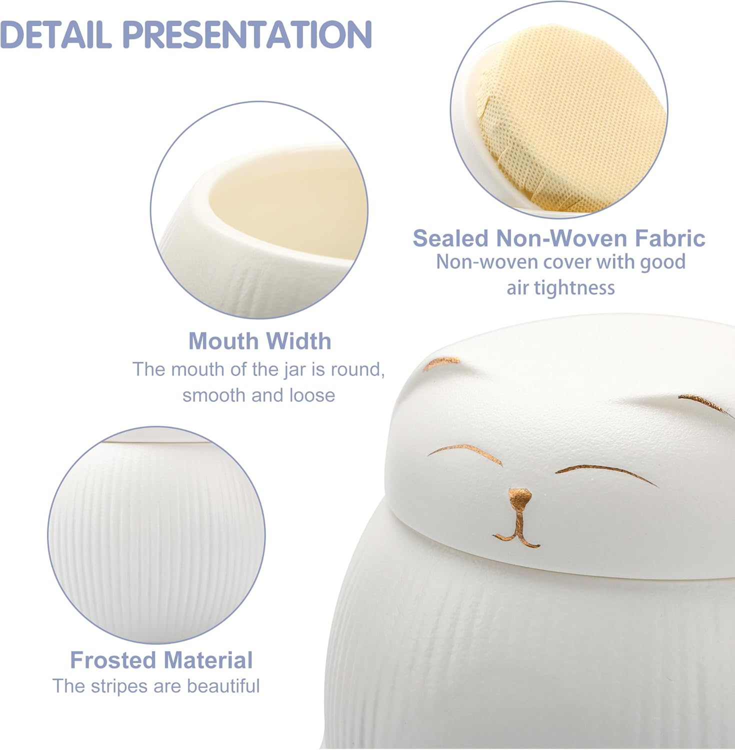 Didibirdi Ceramic Urn for Cat, Animal Urn, Pet Memory Box, Cat Urn for Ashes, White Cat Urns for Ashes (4 Kg)