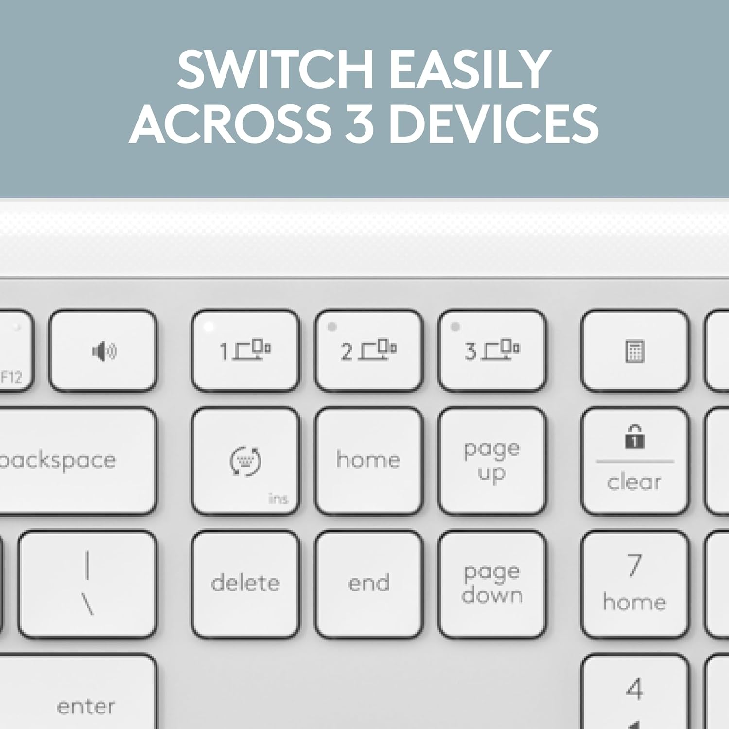 Logitech MK950 Signature Slim Wireless Keyboard and Mouse Combo, Sleek Design, Quiet Typing and Clicking, Switch across Three Devices, Bluetooth, Multi-Os, Works with Windows and Mac, off White - Off White image number 4