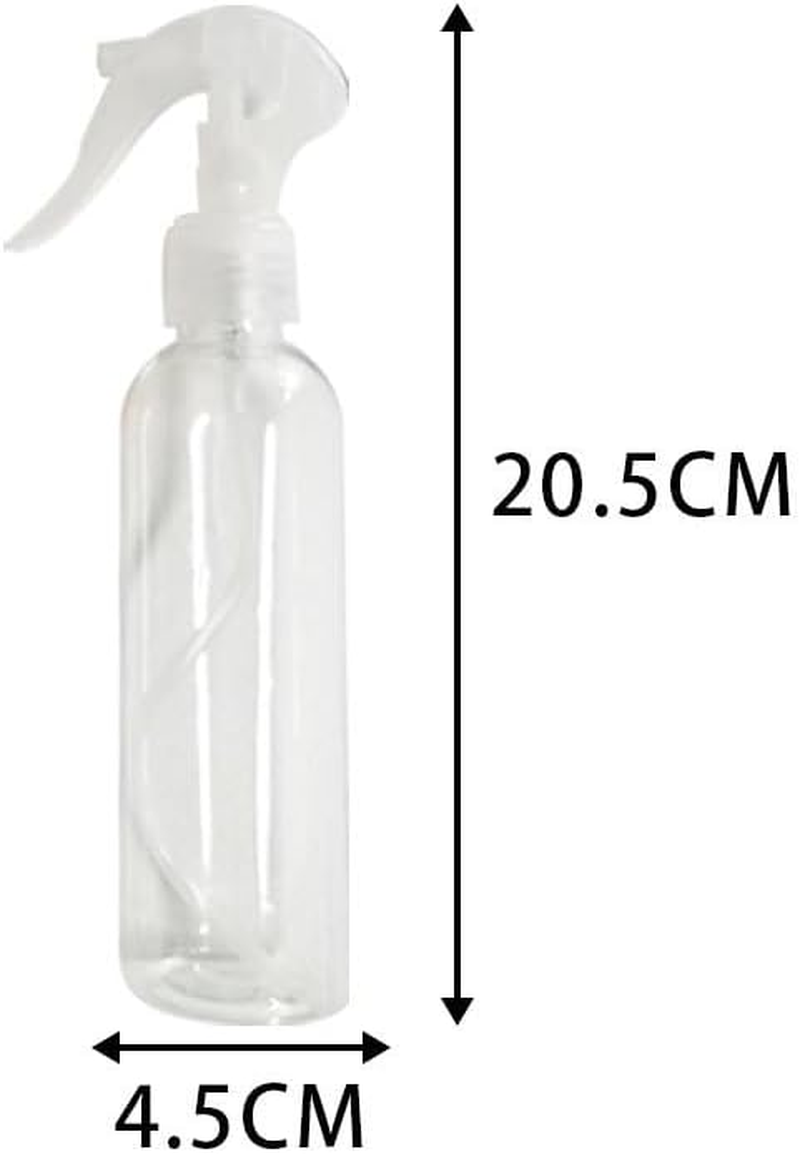 2Pcs Small Plastic Spray Bottle with Durable Nozzle - Mini Fine Mist Bottle, Reusable Travel Size for Cleaning Solutions, Essential Oils, Hair, Cooking (Transparent, 20.5 * 4.5Cm) image number 3