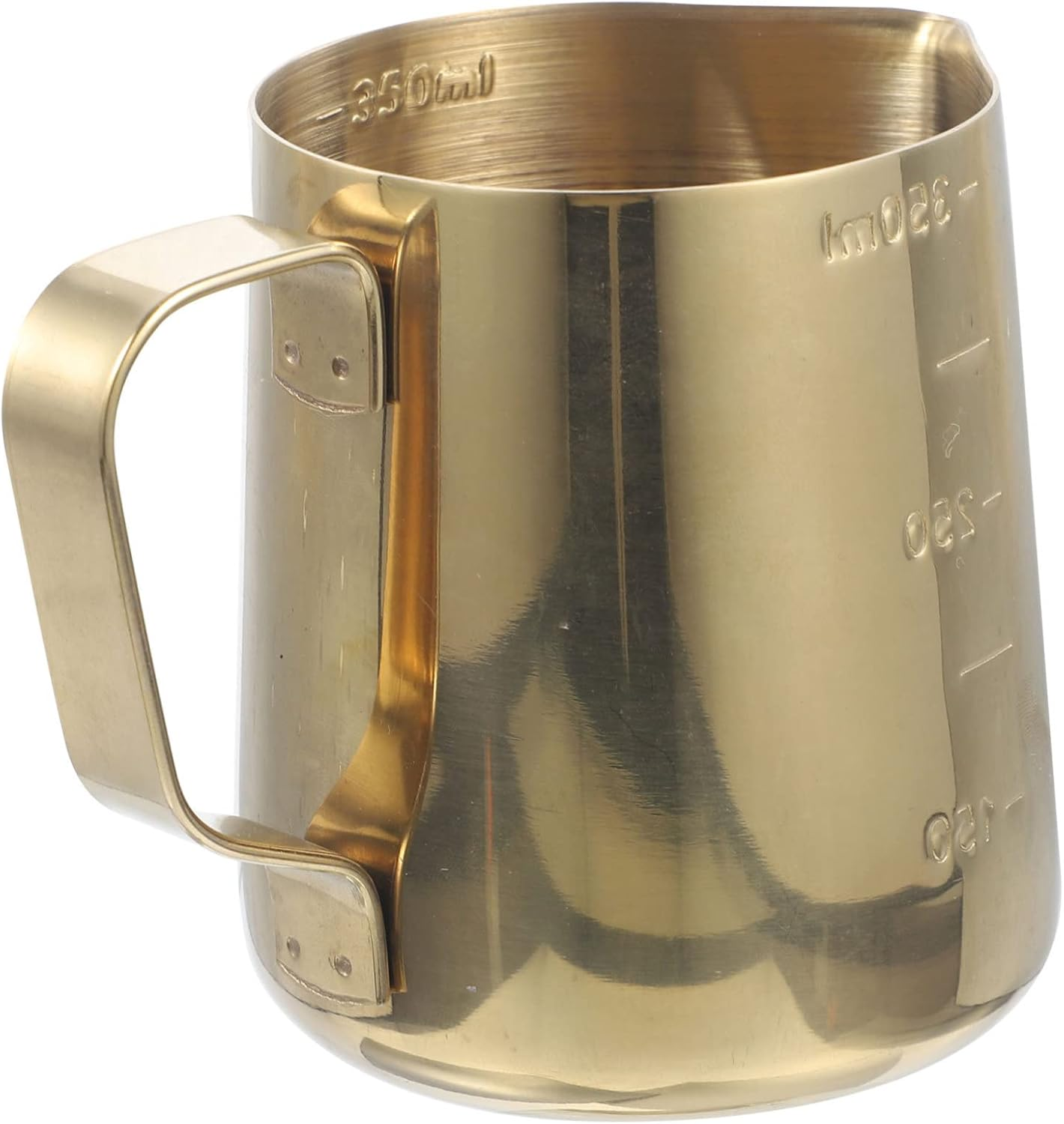 OSALADI Graduated Milk Cup Thickened Gold Stainless Steel Frothing Pitcher Ergonomic Handle Espresso Milk Pitcher Coffee Teapot image number 1