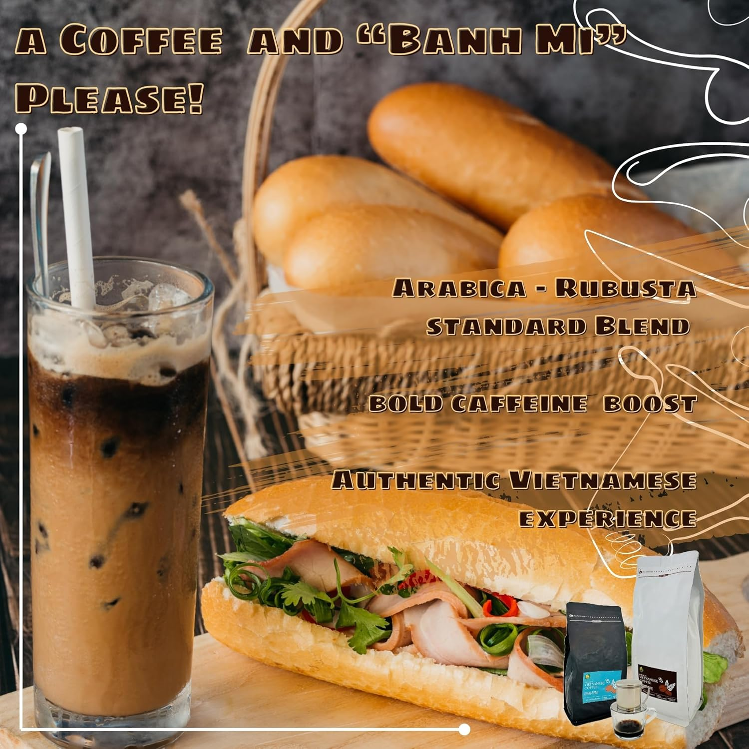 Vietnamese Standard Blend Coffee - Ground - 1Kg, Authentic Vietnamese Blend for Bold, Aromatic Coffee Lovers