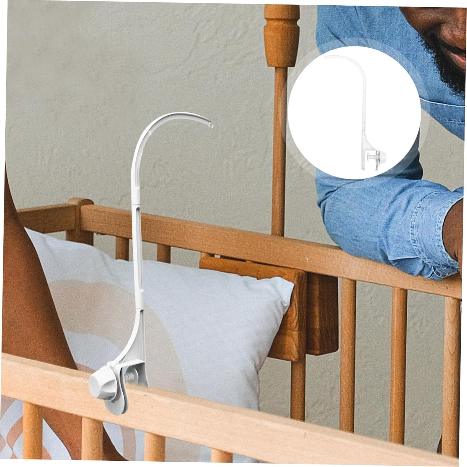 WOONEKY Crib Bed Bell Holder Mobile Arm Removable Mobile Stand for Cribs Plastic image number 1
