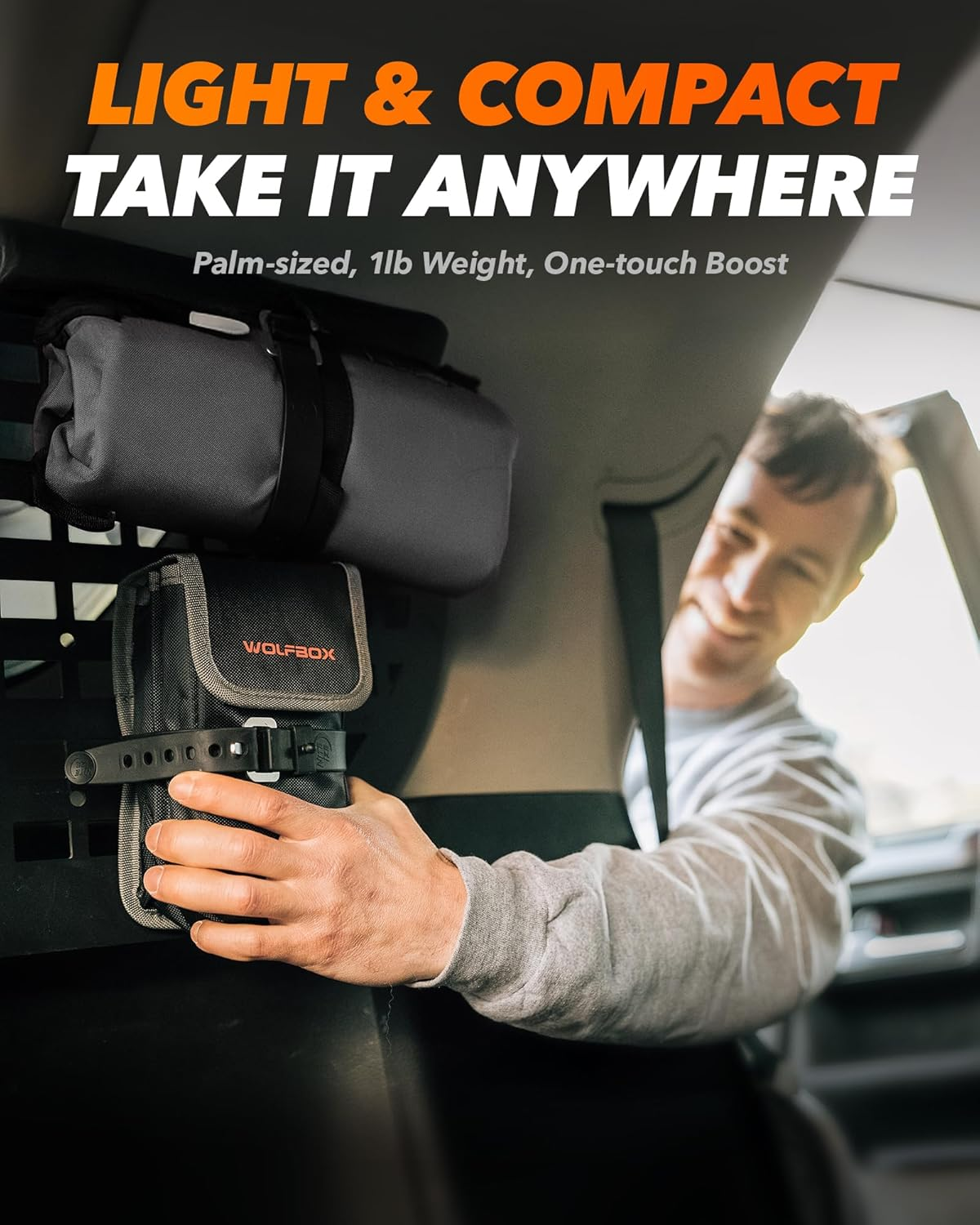 WOLFBOX Car Jump Starter 2000A, 12000Mah Battery with LED Display, Portable, 30W Fast Charge, 12V Car Battery Jump Starter Kit (7L Gasoline and 6L Diesel Engine) with Booster, LED Light, Jump Cable image number 1